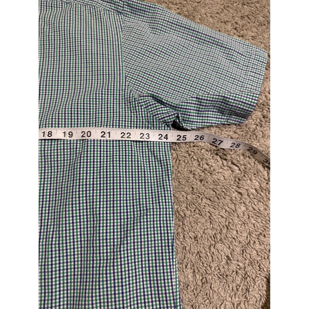 Ralph Lauren Mens Blake Button Down Shirt Green Gingham Short Sleeve Preppy M - Picture 5 of 6
